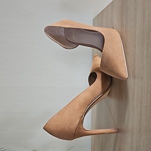 Mango nude faux suede pumps 37/7
